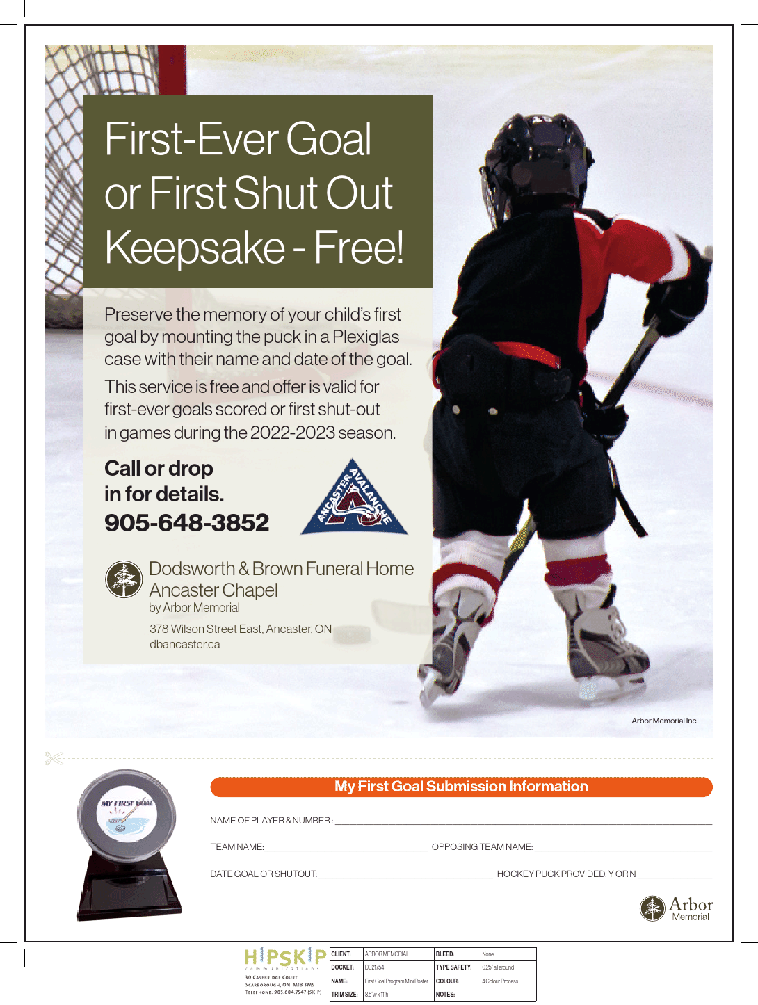 First Goal First Shutout Keepsake
